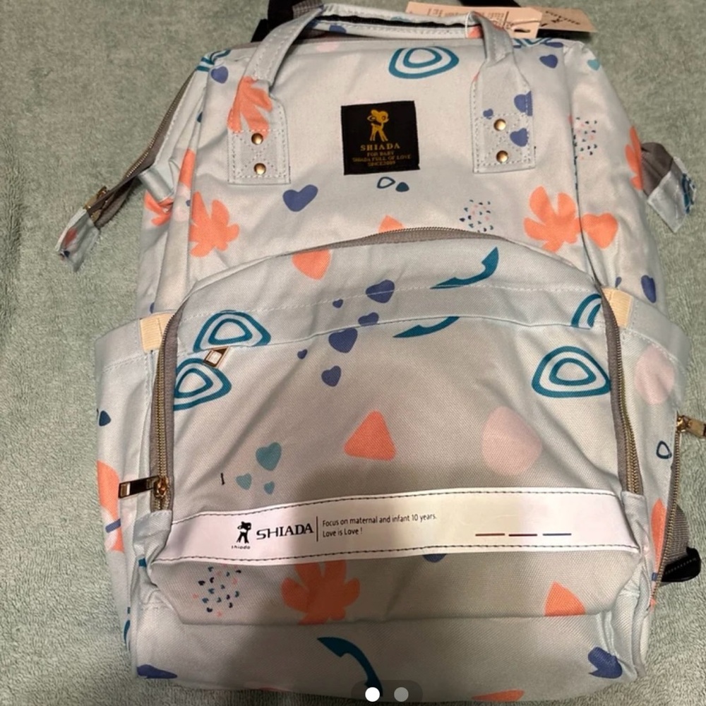 Women's Floral Baby Bag - Blue and Orange